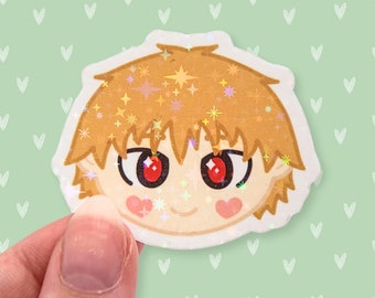 Denji Holographic Sticker | Cute | Kawaii | Chibi | Gift | Stationery | Anime | Demon