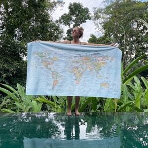 Bucketlist Map Towel Awesome Maps Adventure World Map Beach Towel ships worldwide from US and Germany image 3