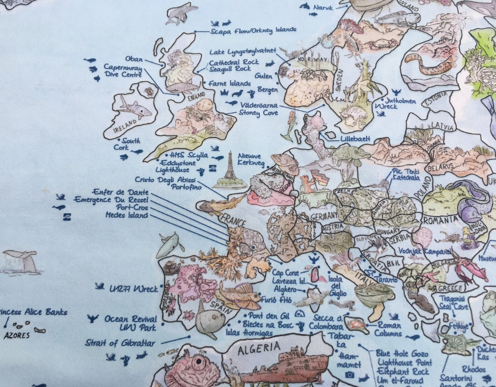 Dive Map Towel Awesome Map World Map Beach Towel for Scuba Etsy Canada