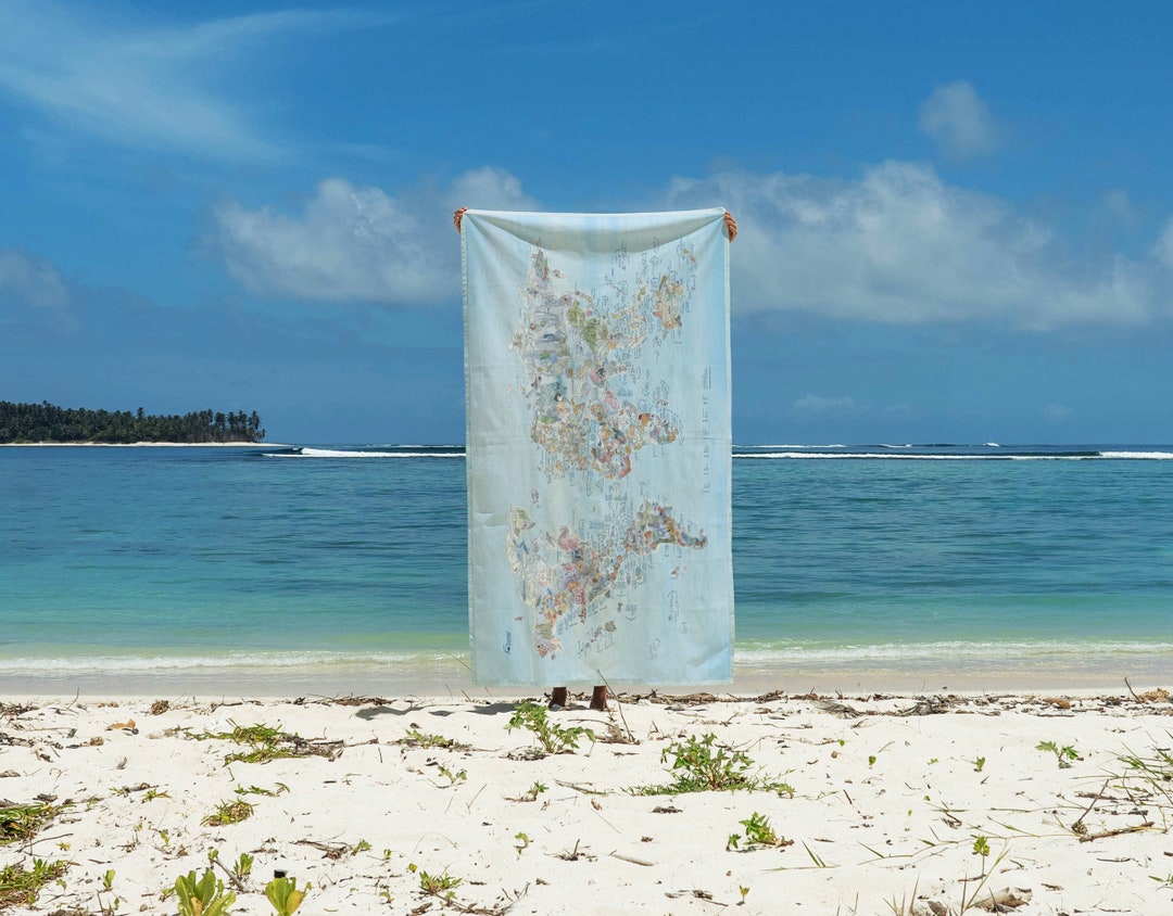 Dive Map Towel Awesome Map World Map Beach Towel for Scuba Diving