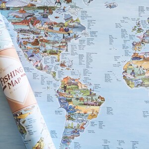 Carte de pêche - Impression de carte du monde Awesome Maps pour pêcheurs - Le cadeau parfait - expédié dans le monde entier depuis les États-Unis et l'Allemagne image 8
