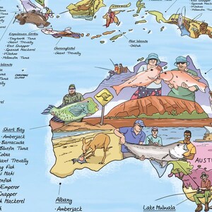Carte de pêche - Impression de carte du monde Awesome Maps pour pêcheurs - Le cadeau parfait - expédié dans le monde entier depuis les États-Unis et l'Allemagne image 4