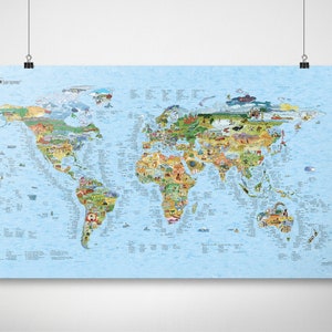 Surftrip Map - Awesome Maps World Map Print for Surfers - The Perfect Gift - ships worldwide from US and Germany