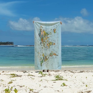 Bucketlist Map Towel Awesome Maps Adventure World Map Beach Towel ships worldwide from US and Germany image 1