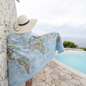 Bucketlist Map Towel Awesome Maps Adventure World Map Beach Towel ships worldwide from US and Germany image 4