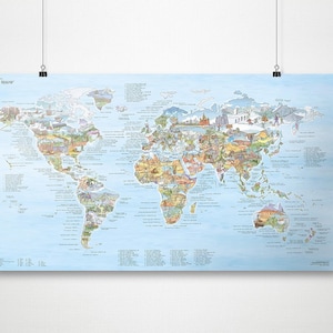 Hiking Map - Awesome Maps World Map Print for Hikers - The Perfect Gift - ships worldwide from US and Germany