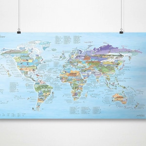Kitesurf Map - Super Maps Weltkarte Print für Kitesurfer - Das Perfekte Geschenk - wird weltweit aus den USA und Deutschland versendet