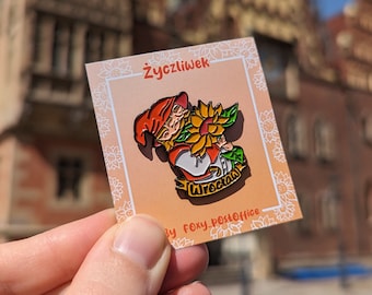 Enamel Pin Wroclaw Dwarf Wellwisher | przypinka wroclawski krasnal życzliwek