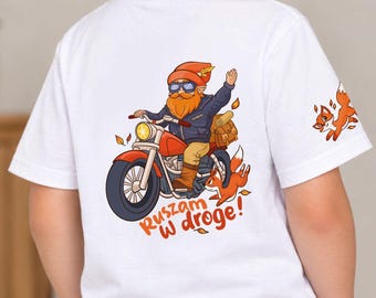 Naprasowanka „Motocyklista” + mała naprasowanka z liskiem Iron-on transfer Wroclaw Breslaw