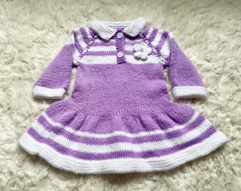Baby Girl Floral Knit Sweater Dress