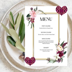 Traditional African Wedding Menu | Elegant Nigerian Lunch | Custom Birthday Dinner | Event Menu | Editable Printable Canva Template