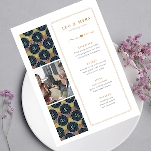 Elegant African Lunch Menu | Traditional Wedding Menu | Birthday Dinner Menu | Nigerian Wedding | Editable Template Printable Canva Download