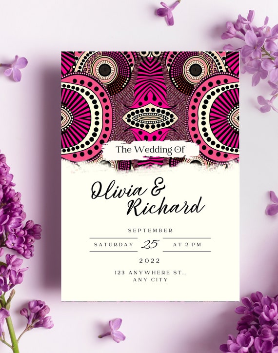 African wedding invitation templates | Beachweddingtips.com