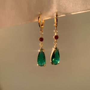 howl earrings Emerald earrings, hypoallergenic and environmentally friendly material zdjęcie 3