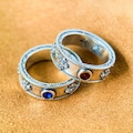 A pair of S925 Silver Howling Rings Sophie Rings Sparkling Diamond Full Diamond Sterling Silver Couple Rings