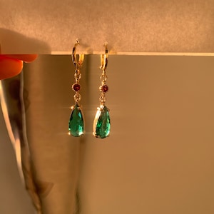 howl earrings Emerald earrings, hypoallergenic and environmentally friendly material zdjęcie 4