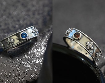 Cosplay ringen, S925 zilveren huilende ring Sophie ring. Een paar S925 zilveren ringen, sprankelende diamant helemaal over sterling zilveren paren ring,
