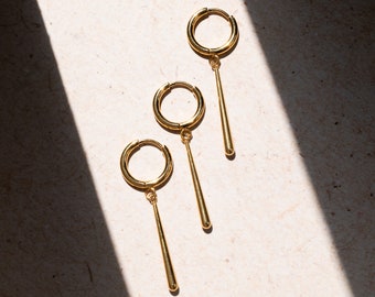 pendientes cilíndricos pendientes Zoro 14K oro plata