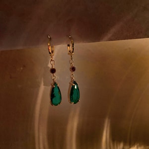 howl earrings Emerald earrings, hypoallergenic and environmentally friendly material zdjęcie 7