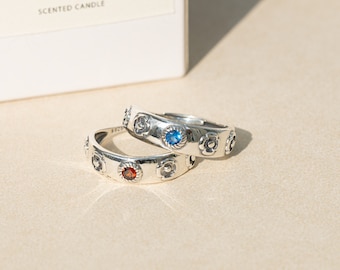 Heulender Ring aus S925-Silber, Sophie-Ring, funkelnder Diamant, verstellbarer Paarring