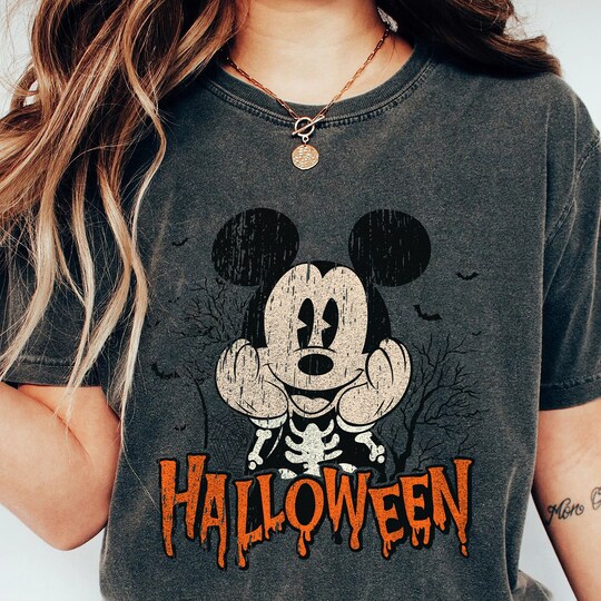 Camisa de color Vintage Mickey Comfort, Disney Halloween retro