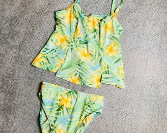 Gojendy Women Retro Vintage Floral Printed Two Pieces Swimsuit Halter V Neck Tummy Control Tankini Cheeky Bottom Gojendy Women Retro Vintage Floral Printed Two Pieces Swimsuit Halter V Neck Tummy Control Tankini Cheeky Bottom