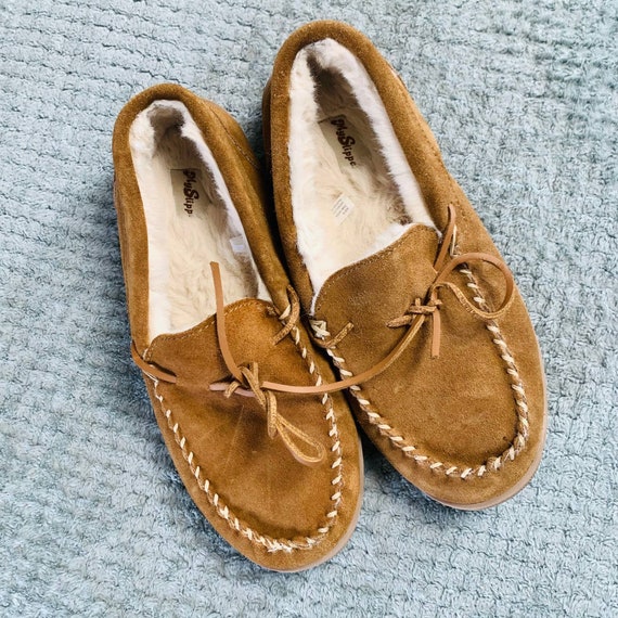 My Pillow My Slippers Suede Moccasin Slip Ons Womens 10 Brown Etsy