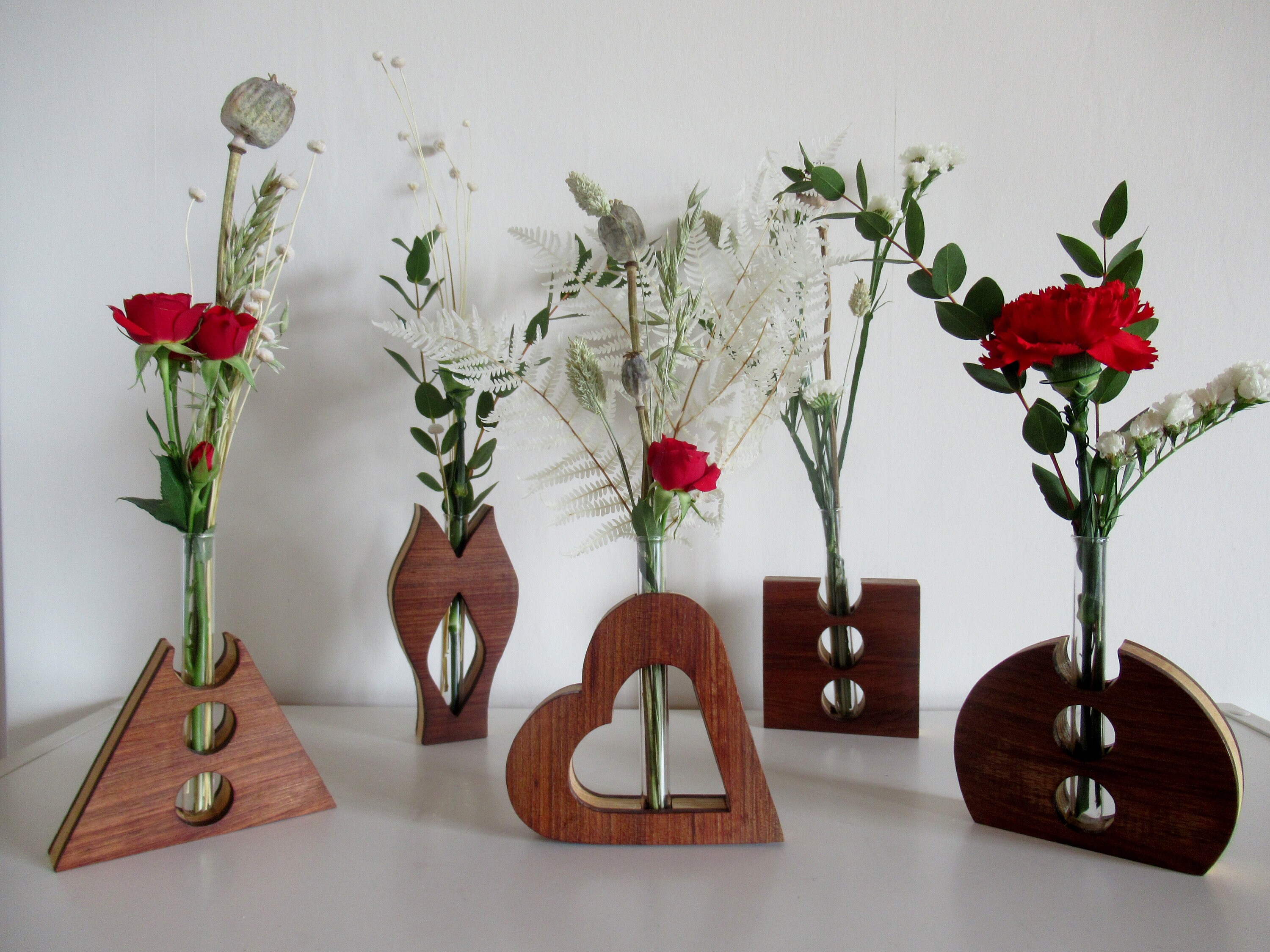 Soliflore en Bois - Vase Coeur