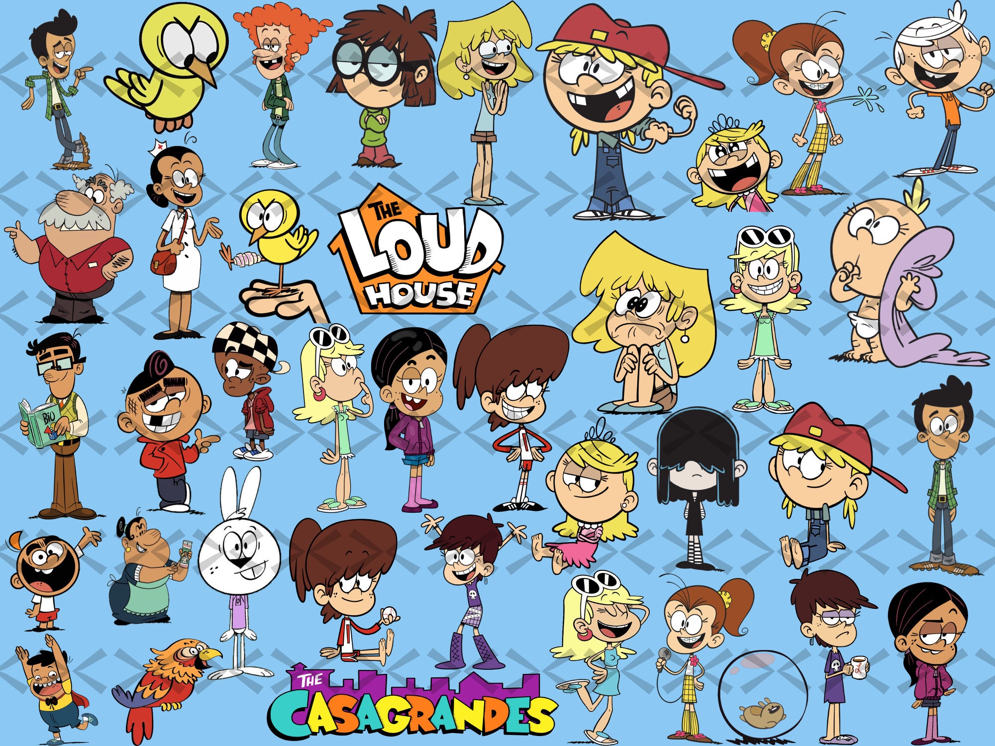 The Loud House and the Casagrandes Instant Download, Cartoon SVG Outline,  Cartoon PNG, Cartoon SVG Cartoon Cricut Files Instant Download 