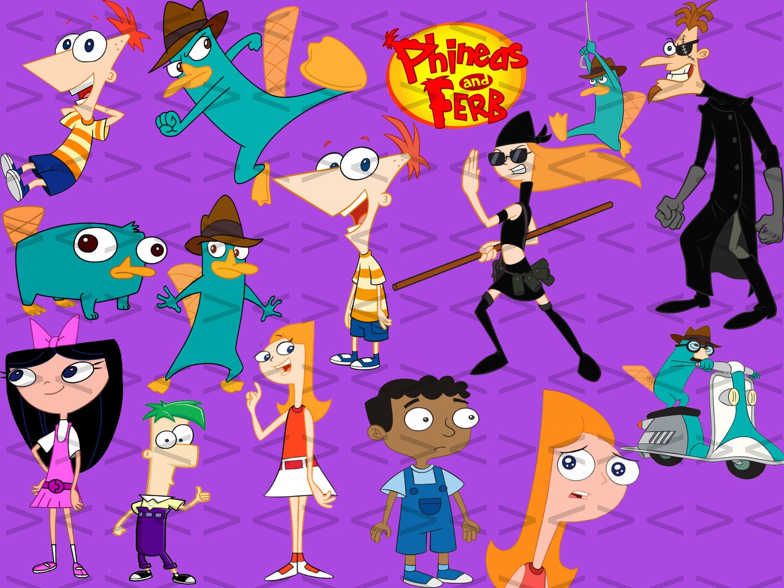 Phineas and Ferb Instant Download, Cartoon SVG Outline, Cartoon SVG ...