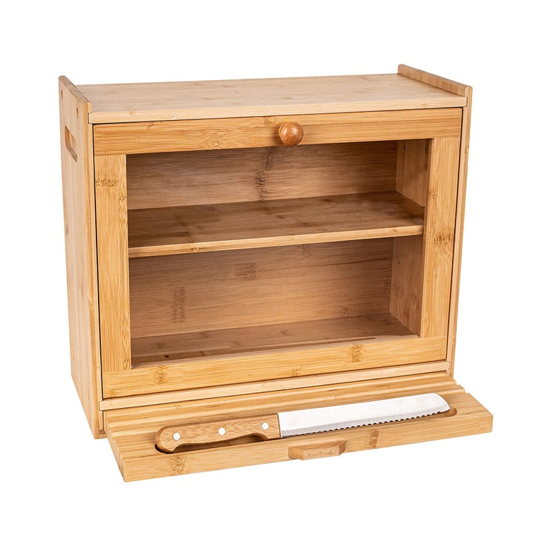 Bread Box for Kitchen Counter Double Layer Bread Storage With Etsy