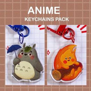 Cute Ghibli keychain Totoro charm Calcifer