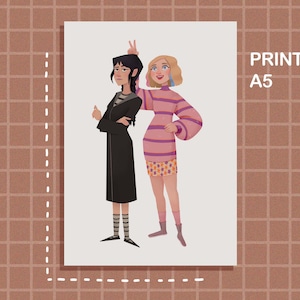 Mercredi et Enid Fanart Laminé