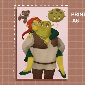 Cute ogre illustration Love cartoon | mini print | Illustration art