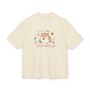 Kawaii koreanische Art Hamster Love Box T-Shirt, süßes Hamster Shirt, Tier Grafik T-Shirt, lustiges Geschenk für Tierliebhaber, lässige süße Streetwear