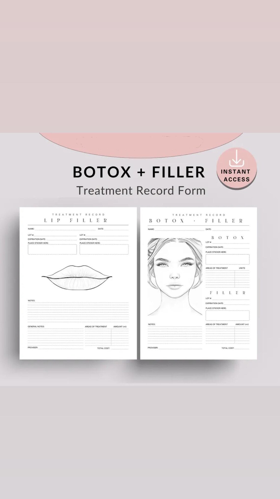 Injection Printable Note Botox and Dermal Filler Face Injection Patterns Guide, Injector ...