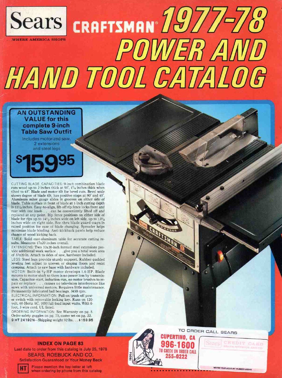 Vintage 1977/78 Sears Craftsman Power 