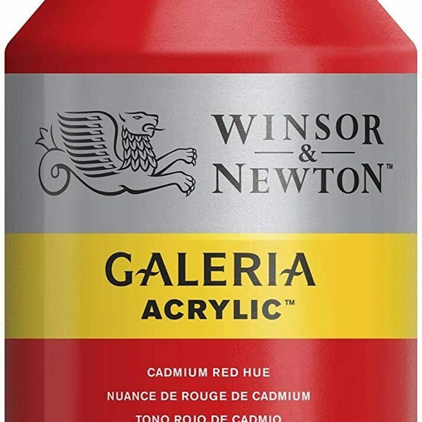 Galeria Acrylic Paint 500-ml Bottle Cadmium Red Hue 095 Winsor and Newton Free Shipping