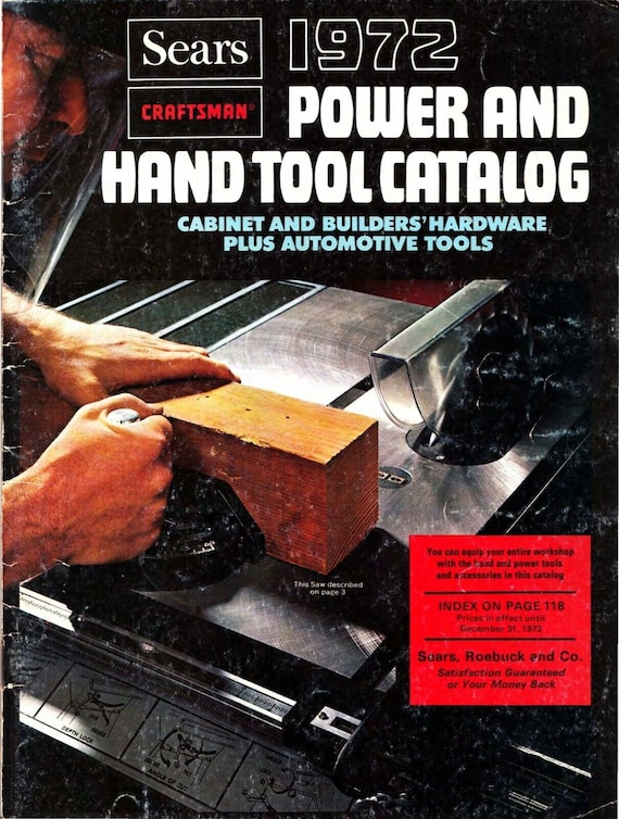 1972 Sears Craftsman Power and Hand Tool Catalog Download Only Etsy