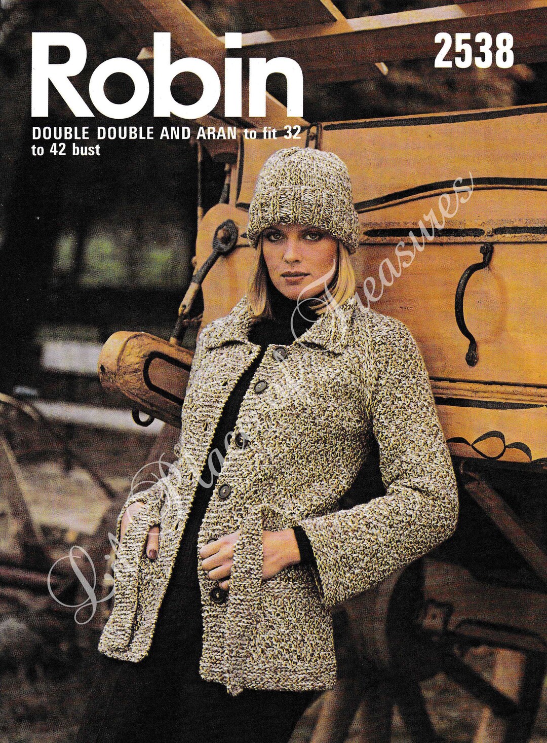 Vintage Knitting Pattern Download by Robin 2538. Ladies Jacket and ...