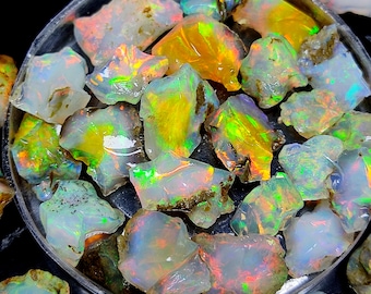 42 piece, 117.40 Carat AAA Grade Quality Natural Ethiopian Opal Rough - Welo Fire Opal -Multi Fire Opal- Opal Raw- Opal Rough- Opal Crystal