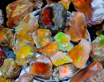70 piece, 715 Carat AAA Grade Quality Natural Ethiopian Opal Rough - Welo Fire Opal -Multi Fire Opal- Opal Raw- Opal Rough- Opal Crystal