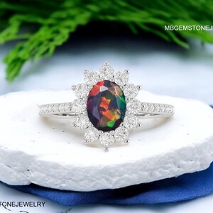 Vintage Black Natural Ethiopian Opal Ring For Woman, Fire Opal Ring, Minimalist Ring, Gold Ring, Opal Jewelry, Wedding Ring, Black Opal Ring