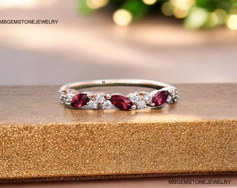 AAA Vintage Ruby Engagement Ring, Antique Ruby Gold Wedding Ring, Anniversary Gift For Women, Art deco Wedding Ring, Ruby Gemstone Jewelry,