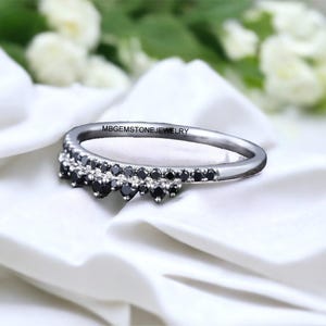 Unique Round shape Black Onyx Engagement Ring, Wedding Ring Antique Anniversary Gift For Women, Art deco diamond wedding Ring, black Jewelry