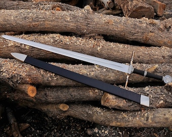 Witcher Sword Gift For Men 44 Inch Handmade J2 Steel Replica With Stand & Scabbard