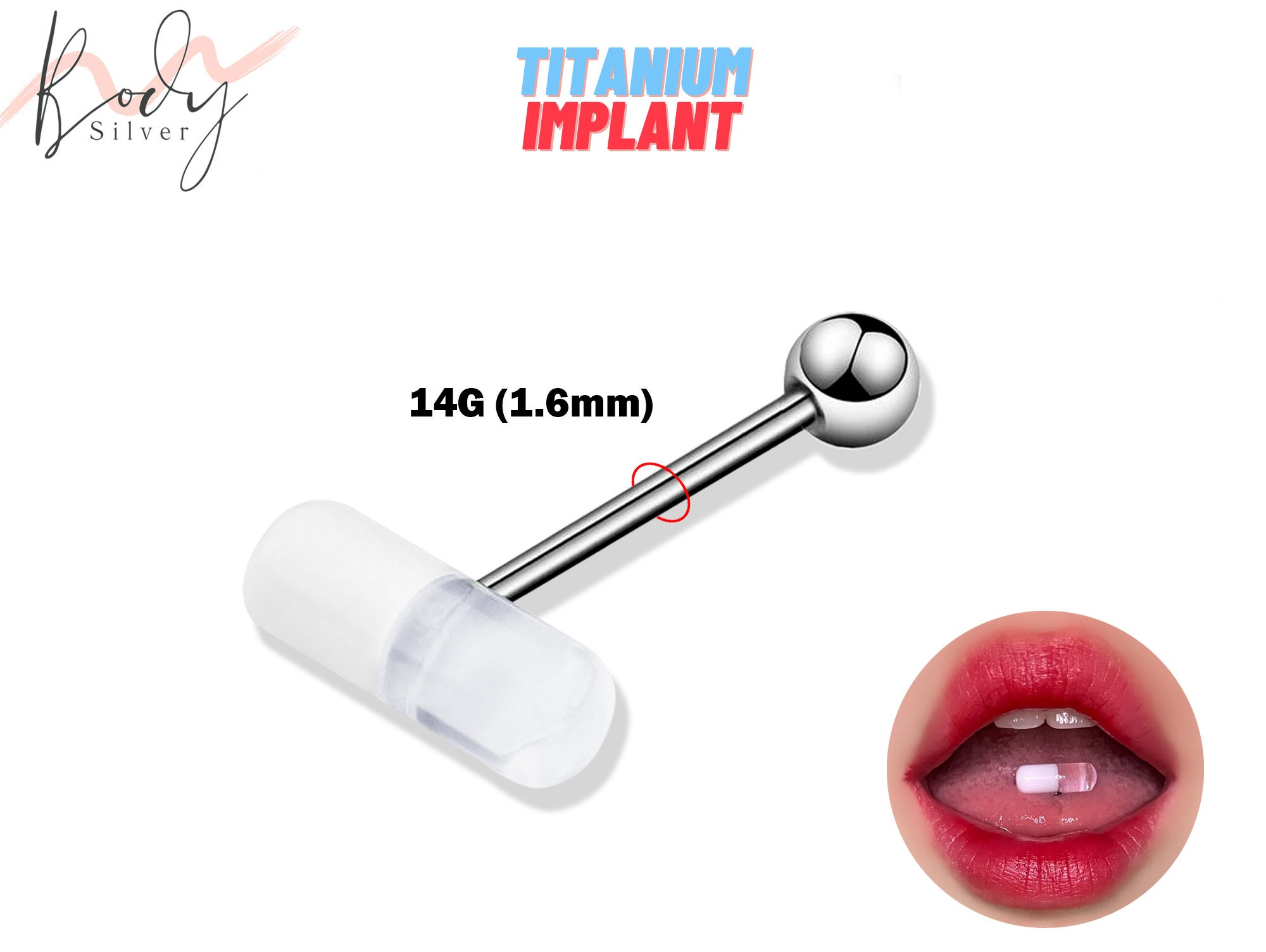 Titanium shop tongue piercing