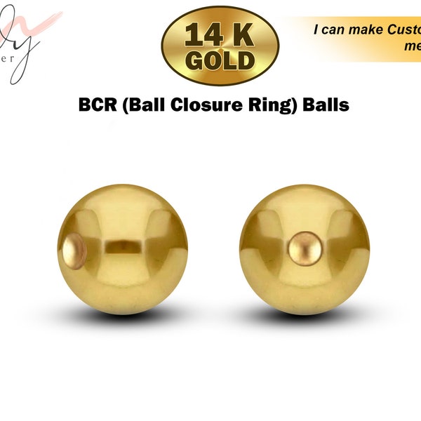 14K Solid Gold Dimple Captive Balls -  Replacement, Loose Parts Piercing Jewelry for BCR, Ball Closure Ring, Captive Ring