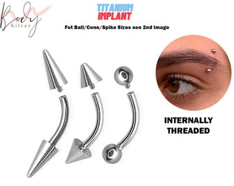 Titan Augenbrauen Piercing Curved Barbell - 16G 14G Innengewinde Augenbrauen Schmuck, Anti Augenbrauen - Piercing Kombination
