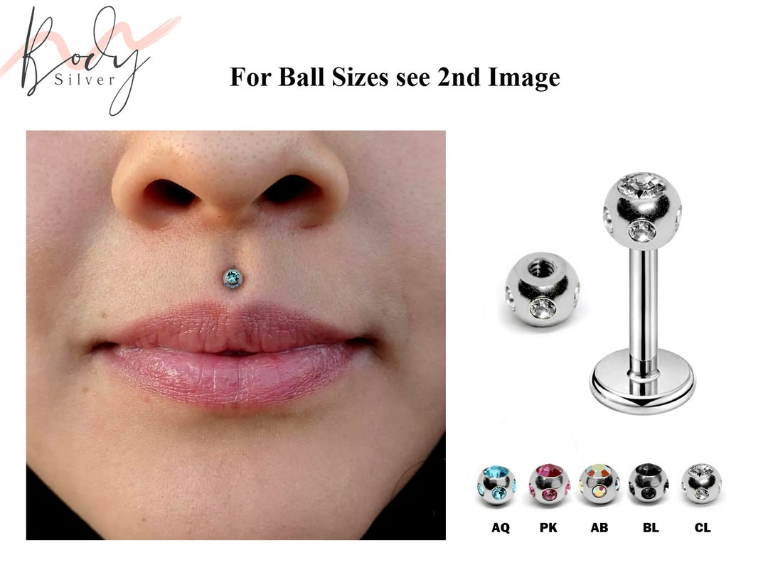 Lip Ring, Medusa Piercing Jewelry Medusa Jewelry With Multi Crystal Ball Body Piercing for